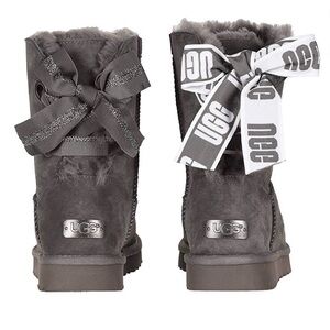 UGG Customizable Bailey bow Charcoal Boots . Size 9